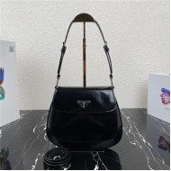 Prada Cleo brushed leather shoulder bag 1BD303 Black High