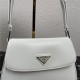 Prada Cleo brushed leather shoulder bag 1BD303 White High