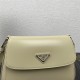 Prada Cleo brushed leather shoulder bag 1BD303 Yellow High