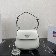 Prada Cleo brushed leather shoulder bag 1BD303 White High