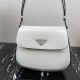 Prada Cleo brushed leather shoulder bag 1BD303 White High