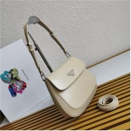 Prada Cleo brushed leather shoulder bag 1BD303 Beige High