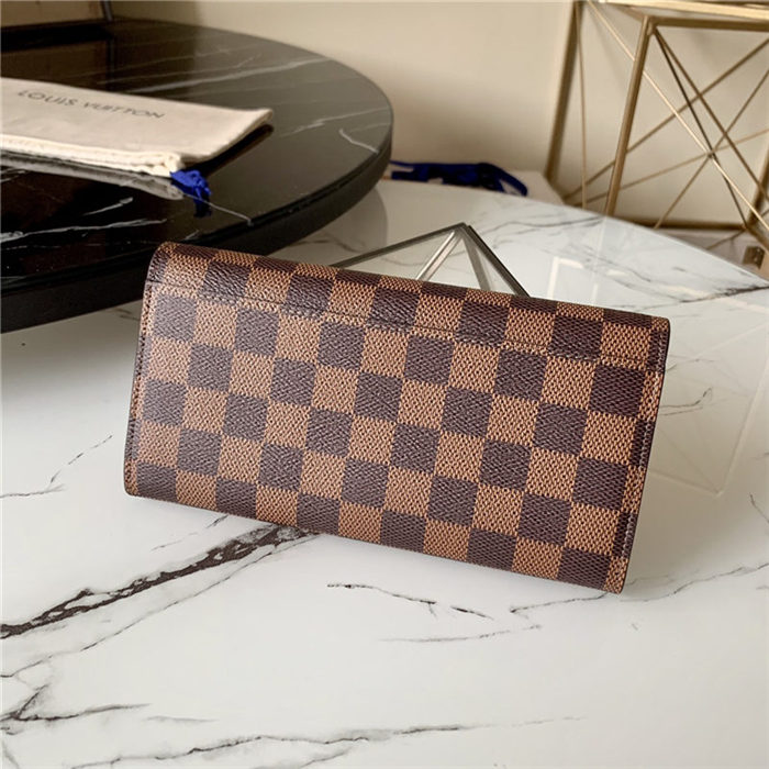 Louis Vuitton SARAH WALLET Damier Ebene Red High