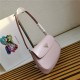 Prada Cleo brushed leather shoulder bag 1BD311 with flap Lilac High