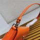 Prada Cleo brushed leather shoulder bag 1BD311 with flap Orange High