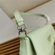 Prada Cleo brushed leather shoulder bag 1BD311 with flap Green High