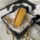 Chanel CLUTCH WITH CHAIN AP3378 Shiny Aged Calfskin & Gold-Tone Metal Mustard High