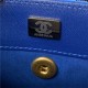 MINI FLAP BAG Velvet & Gold-Tone Metal Blue A