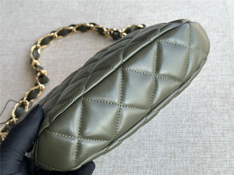 HOBO HANDBAG AS3562 Lambskin & Gold-Tone Metal Green High