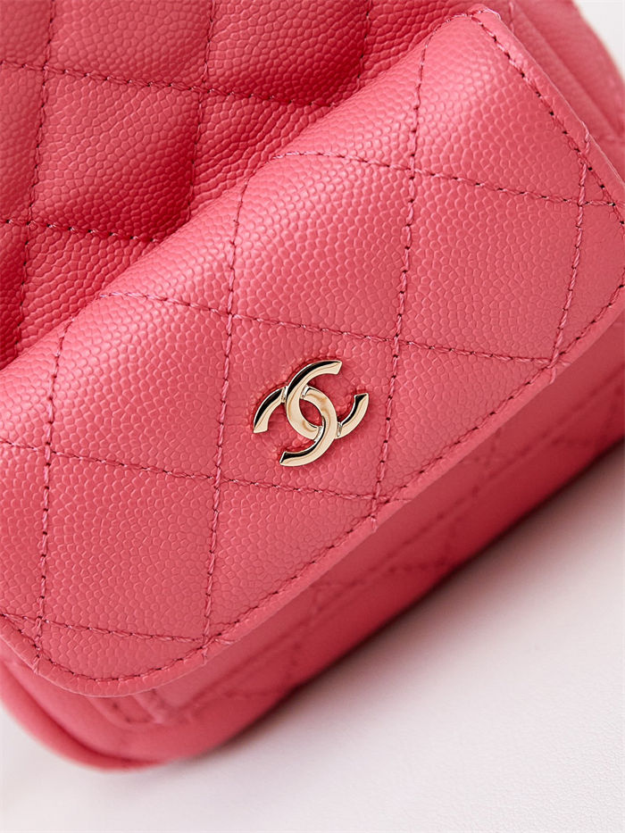 Chanel Mini Backpack Grained Calfskin Gold-Tone Metal AP3753 Rose High