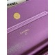 Classic Wallet on Chain AP0250 Grained Calfskin Purple Gold Metal B