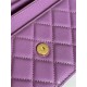 Classic Wallet on Chain AP0250 Grained Calfskin Purple Gold Metal B