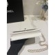 Chanel WALLET ON CHAIN AP3796 Rhinestone Lambskin & Gold-Tone Metal White A