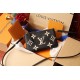 Louis Vuitton DOUBLE ZIP POCHETTE Monogram Empreinte Black and Beige High