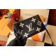 Louis Vuitton DOUBLE ZIP POCHETTE Monogram Empreinte Black and Beige High