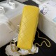 Chanel SMALL FLAP BAG With Top Diamond Handle Lambskin & Gold-Tone Metal AS4141 Yellow A