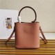 Small Saffiano Leather Prada Panier Bag Nude Pink High