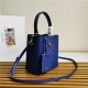 Small Saffiano Leather Prada Panier Bag Royal Blue High