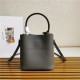 Small Saffiano Leather Prada Panier Bag Grey High