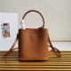 Small Saffiano Leather Prada Panier Bag Tan High