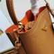 Small Saffiano Leather Prada Panier Bag Tan High