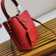 Small Saffiano Leather Prada Panier Bag Red High