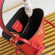 Small Saffiano Leather Prada Panier Bag Red High