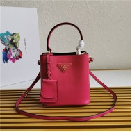 Small Saffiano Leather Prada Panier Bag Fuchsia High