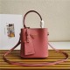 Small Saffiano Leather Prada Panier Bag Pink-I High