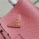 Small Saffiano Leather Prada Panier Bag Pink-I High