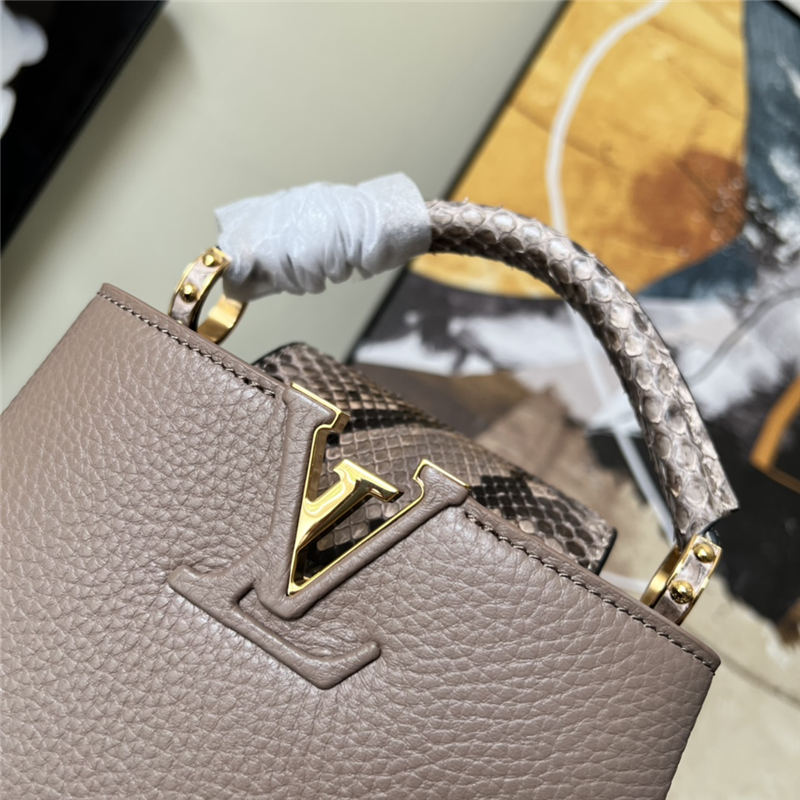 Louis Vuitton CAPUCINES MINI Taurillon Taupe M80041 High