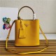 Medium Saffiano Leather Prada Panier Bag Yellow High