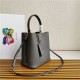 Medium Saffiano Leather Prada Panier Bag Grey High