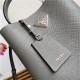 Medium Saffiano Leather Prada Panier Bag Grey High