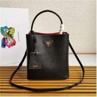 Medium Saffiano Leather Prada Panier Bag Black-II High