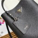 Medium Saffiano Leather Prada Panier Bag Black-I High