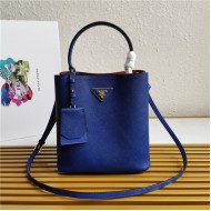 Medium Saffiano Leather Prada Panier Bag Royal Blue High