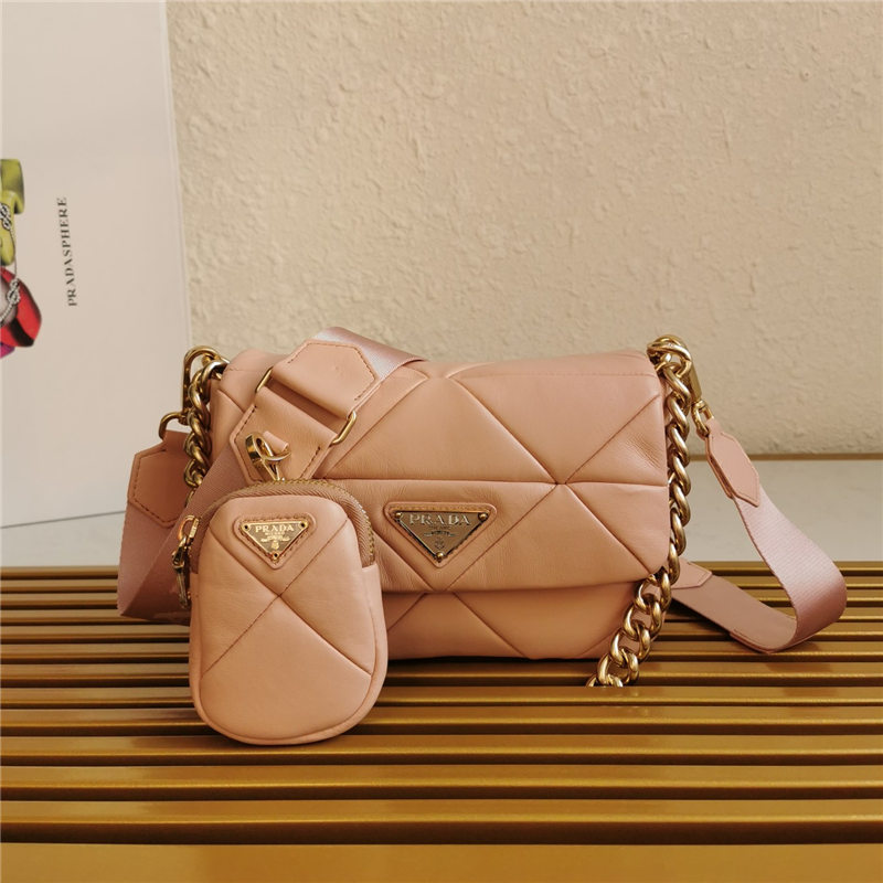 Prada System nappa leather patchwork bag Pink High