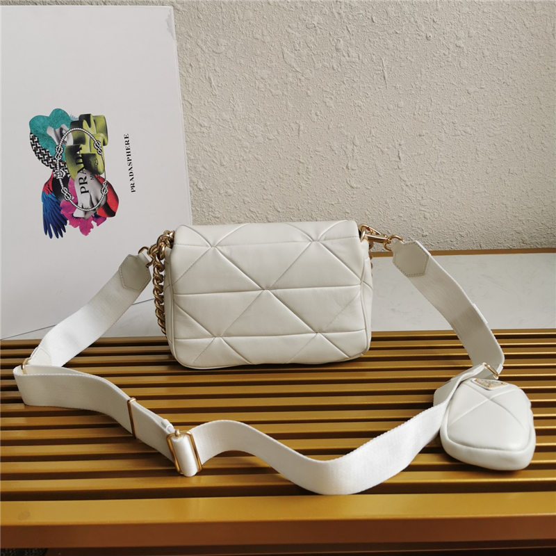 Prada System nappa leather patchwork bag White High