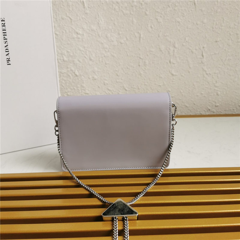 Prada Brushed leather shoulder bag 1bh189 Lilac High