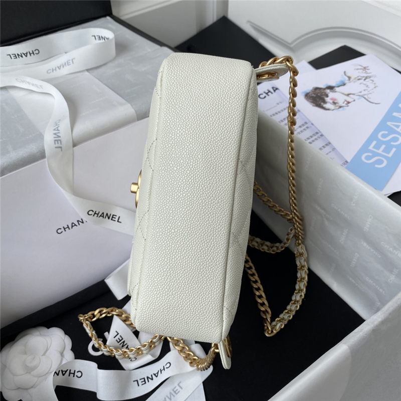 BACKPACK Grained Calfskin & Gold-Tone Metal AS3108 White A