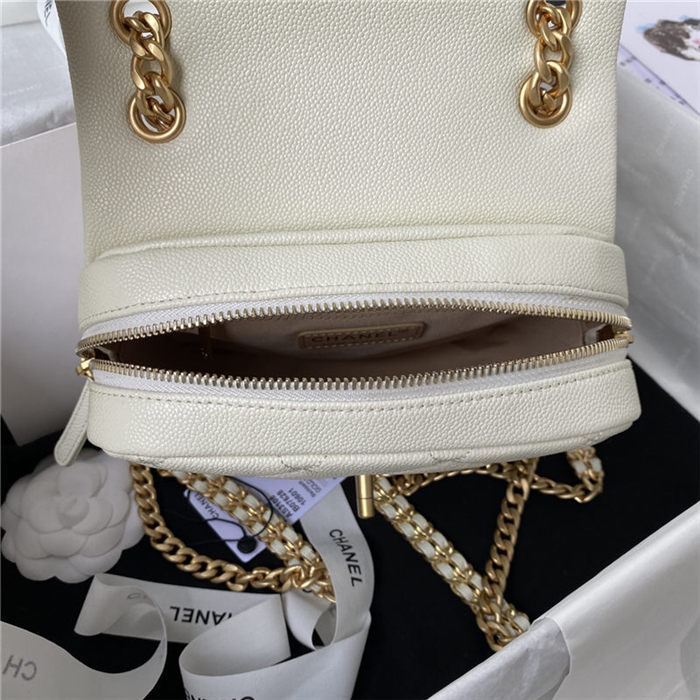 BACKPACK Grained Calfskin & Gold-Tone Metal AS3108 White A