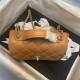 Chanel Mini Flap Bag A93749 Grained Calfskin Gold-Tone Metal Mustard High