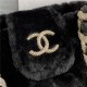 Chanel Bucket Bag Shearling AS2257 Black High