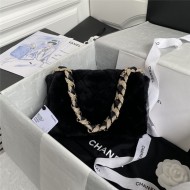 Chanel Flap Bag Shearling AS2240 Black High