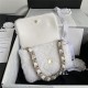 Chanel Flap Bag Shearling AS2240 White High