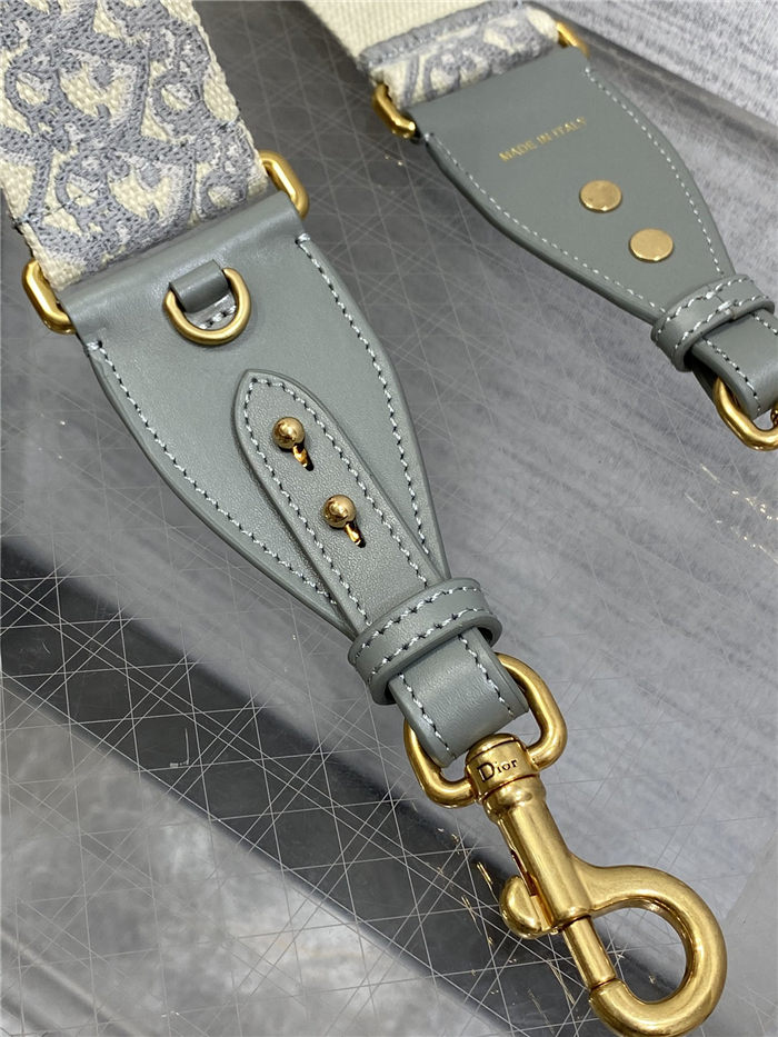 SHOULDER STRAP Dior Oblique Embroidered Grey High