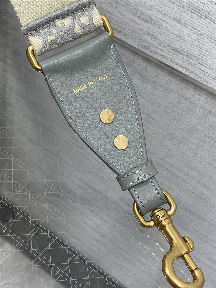 SHOULDER STRAP Dior Oblique Embroidered Grey High