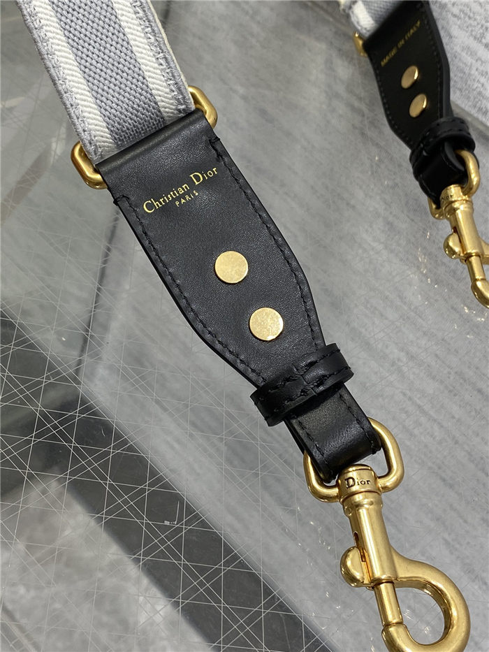 ADJUSTABLE SHOULDER STRAP 'Christian Dior' Embroidery Grey High