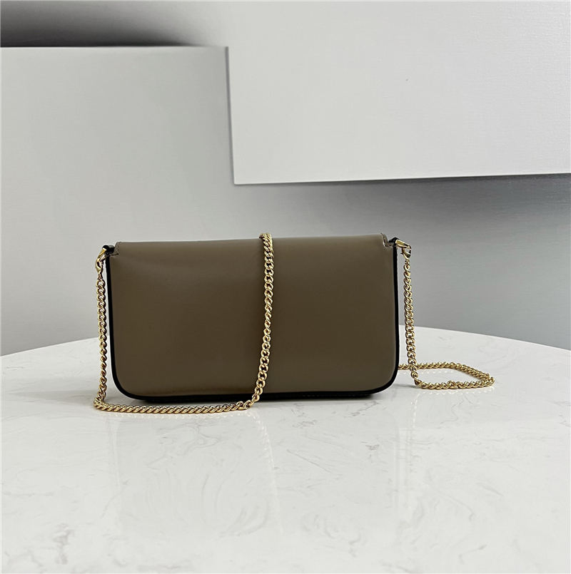 BAGUETTE Chain Leather bag Taupe High